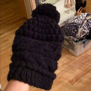 Free Press Black Slouchy Knit Beanie